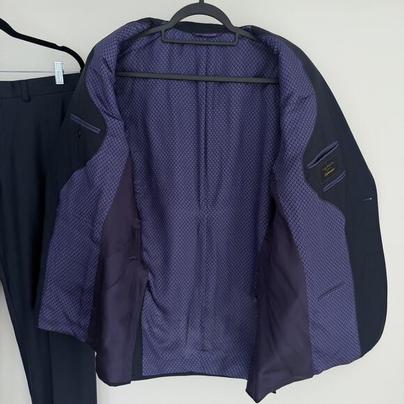 Ted Baker Endurance Suit Mens 40R Blue 100% Wool Jones Professional 32x30 Pants - Picture 4 of 16